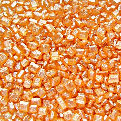 Pearlised Orange Sparkling Sugar Crystals