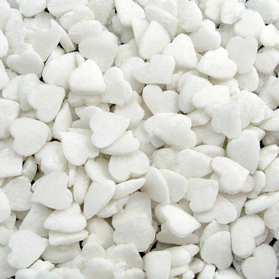 White Confetti Hearts