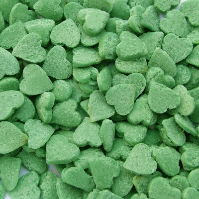 Green Confetti Hearts